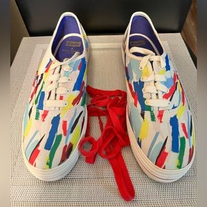 KATE SPADE NY KEDS NIB AUTHENTIC BRUSHSTROKES COLOR CANVAS SNEAKERS